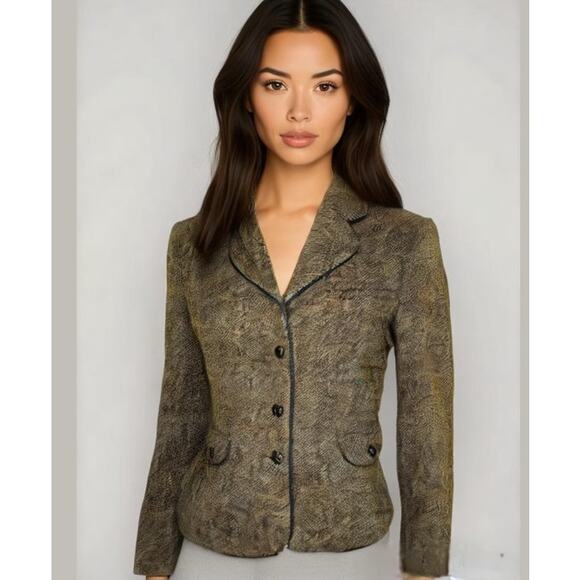 Talbots Jackets & Blazers - TALBOTS VINTAGE Italian fabric tweed blazer 8 career mature academia professor